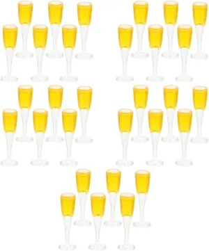 FAVOMOTO 24pcs Miniature Wine Glasses for Dollhouses High-Class Cups Cute Photo Props House Decoration Unbreakable Design for Miniature Scenes