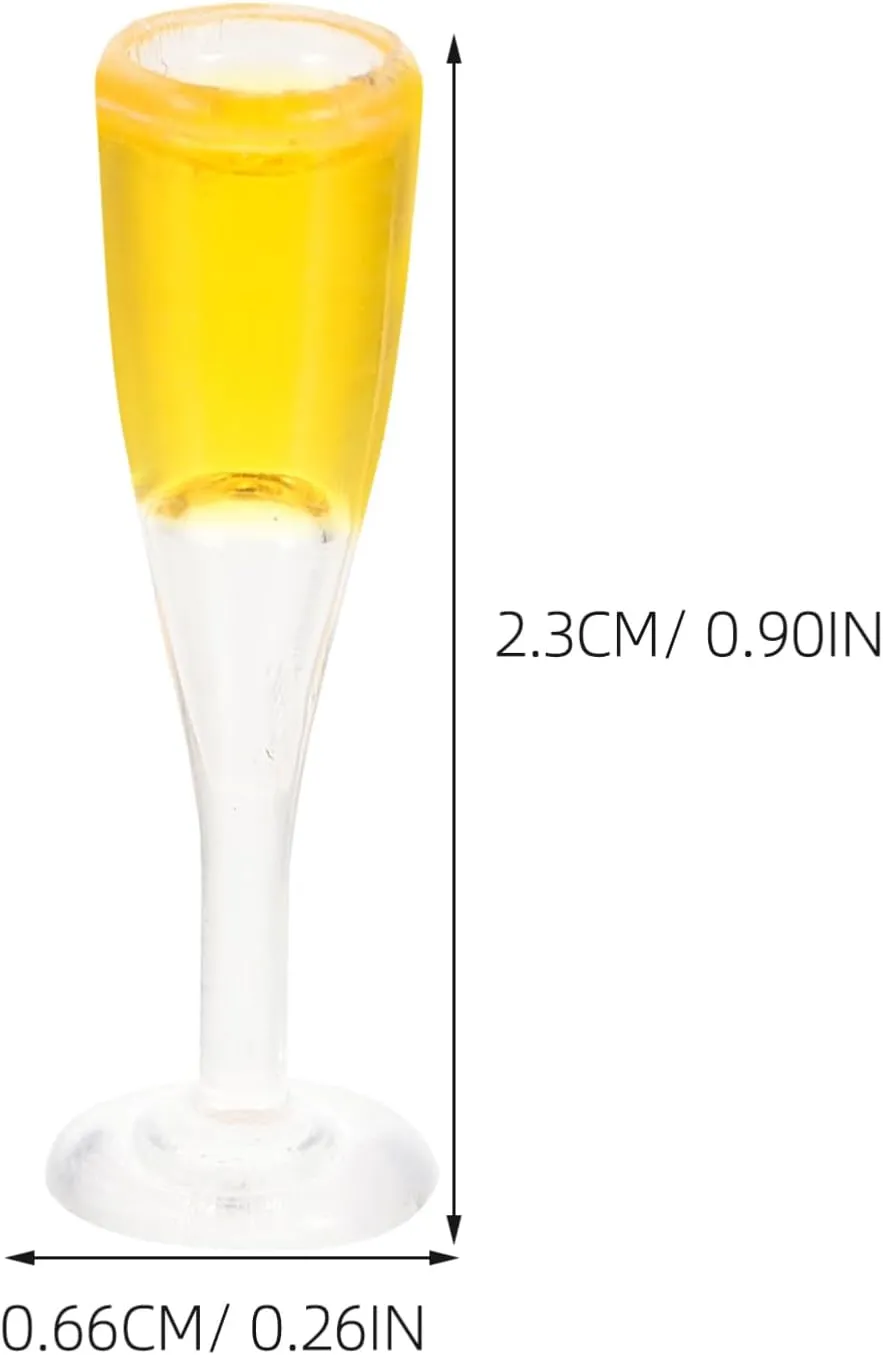 FAVOMOTO 24pcs Miniature Wine Glasses for Dollhouses High-Class Cups Cute Photo Props House Decoration Unbreakable Design for Miniature Scenes