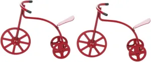 FAVOMOTO 2pcs Scale Mini Tricycle Model Toy Car Red Dollhouse Furniture Ornament for Home Decoration Creative Design Safe Lightweight Accessory for Miniature House Collections