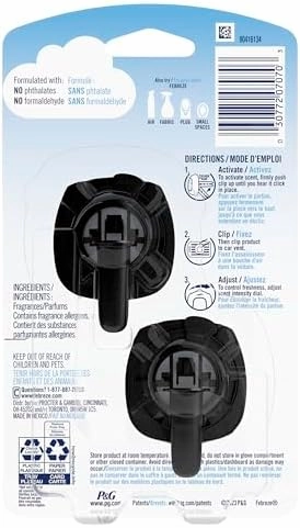 Febreze Air Freshener – Car Vent Clip – Cozy Campfire 4 Ct Pack of 2