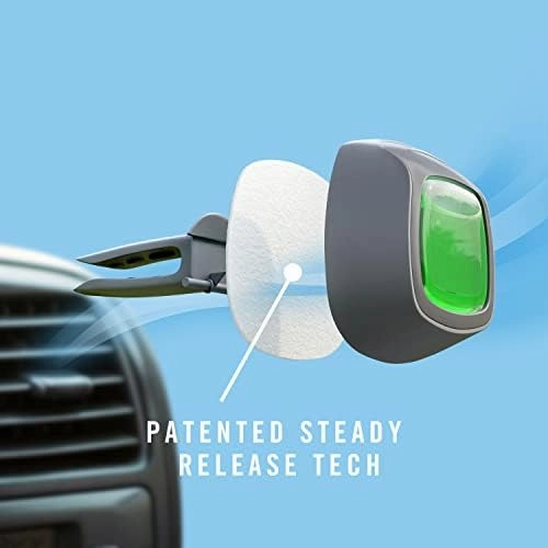 Febreze Car Air Freshener Vent Clip Platinum Ice Scent, .07 oz. Car Vent Clips, Pack of 3 and Stay-Fresh Storage Case