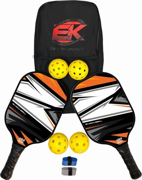 Fiberglass Pickleball Paddles Set for Men Women - USAPA Approved, High Performance Core, Graphite Carbon Fiber Pickleball Paddles with 2 Outdoor & 2 Indoor Pickle Balls, 2 Grip Tapes & Carry Bag