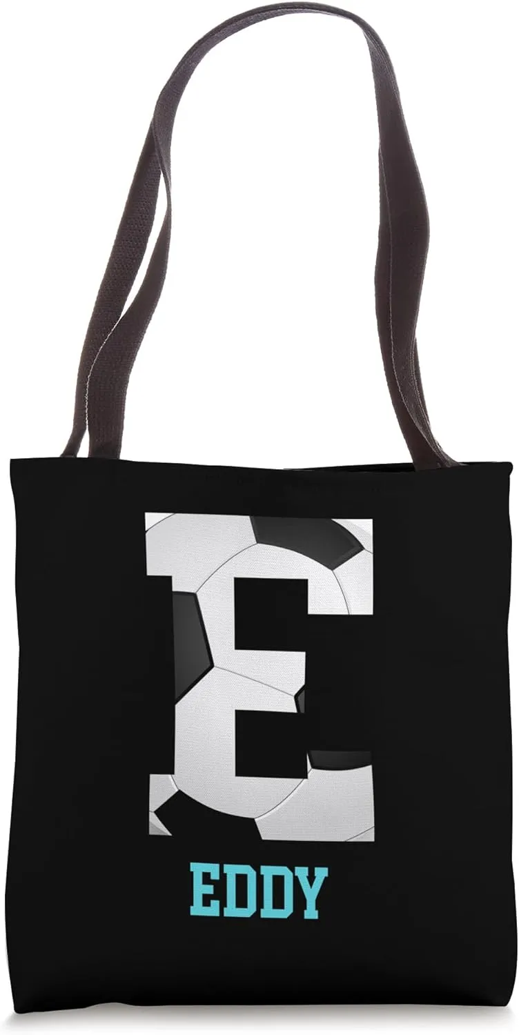 Field Goal Letter Eddy Alphabet Soccer Tote Bag