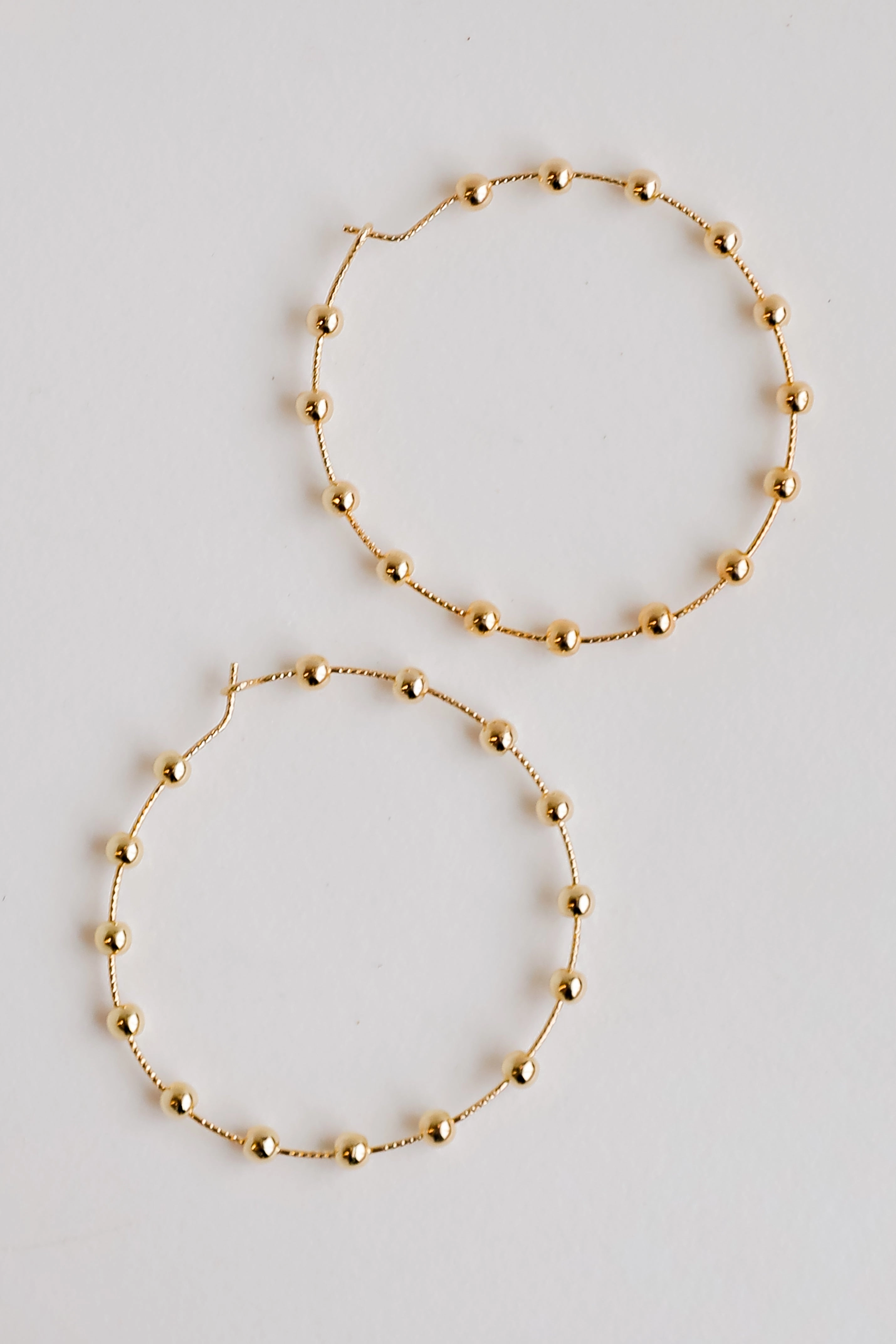FINAL SALE - Alyssa Large Gold Ball Hoop Earrings