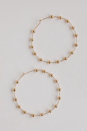 FINAL SALE - Alyssa Medium Gold Ball Hoop Earrings