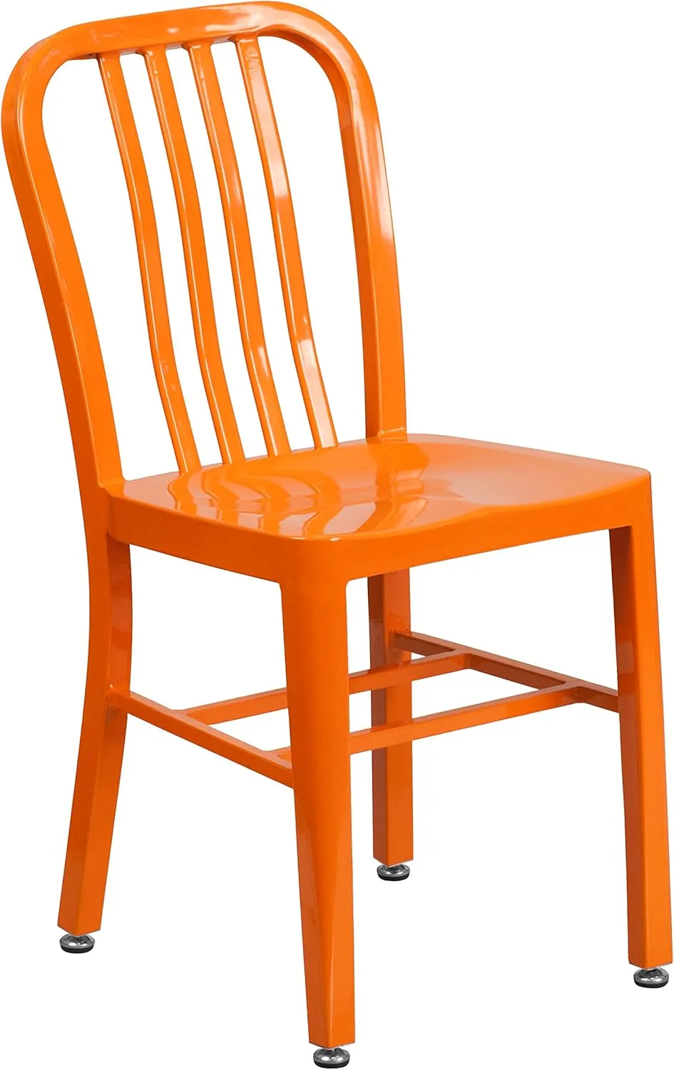 Flash Furniture Gael Commercial Grade 2 Pack Orange Metal Indoor-Outdoor Chair