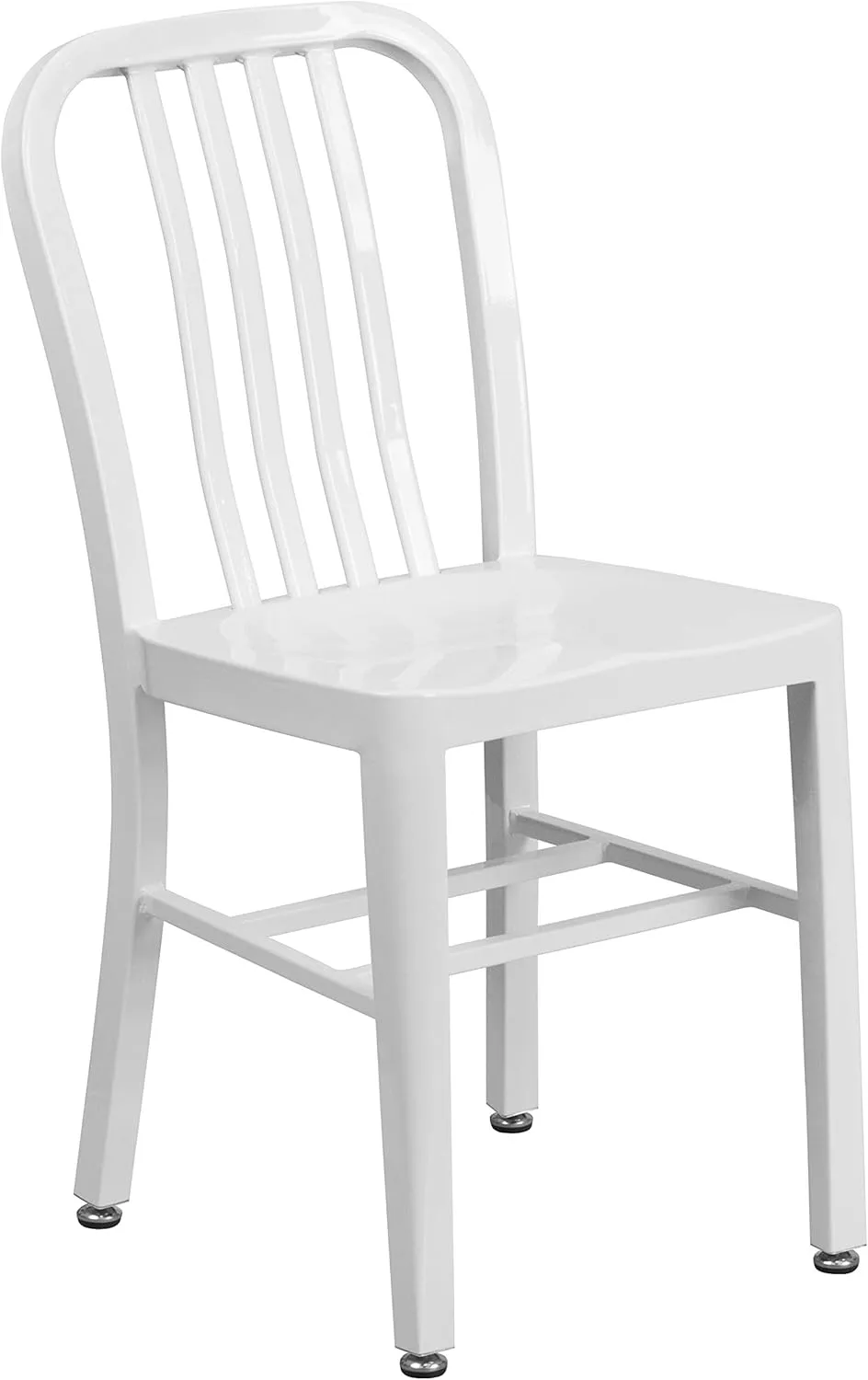 Flash Furniture Gael Commercial Grade 2 Pack White Metal Indoor-Outdoor Chair