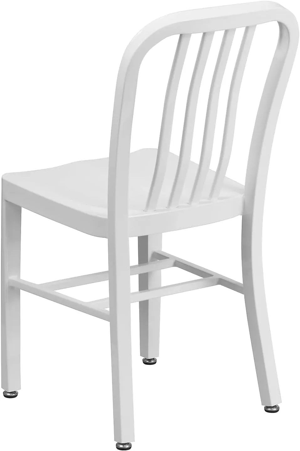 Flash Furniture Gael Commercial Grade 2 Pack White Metal Indoor-Outdoor Chair