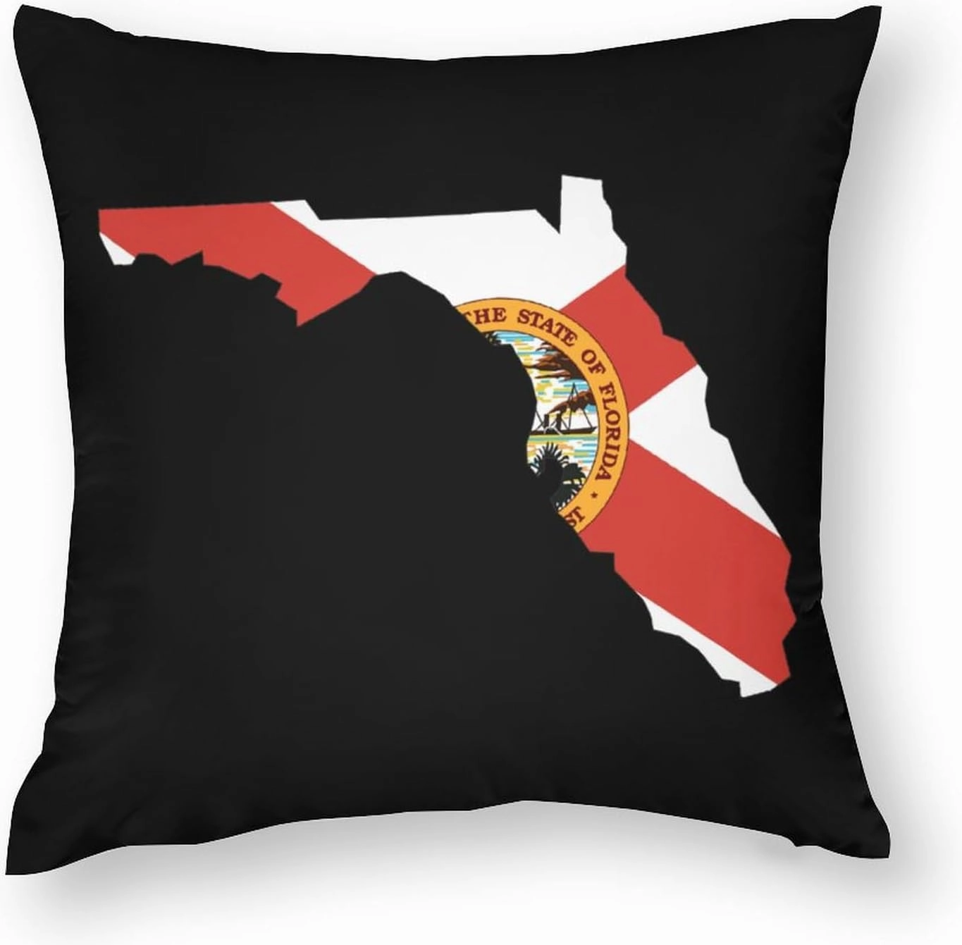 Florida State Flag Map Funny 2 Pack Sofa Throw Pillow Covers Square Cases Soft Pillowcases for Indoor Outdoor 20"x20"