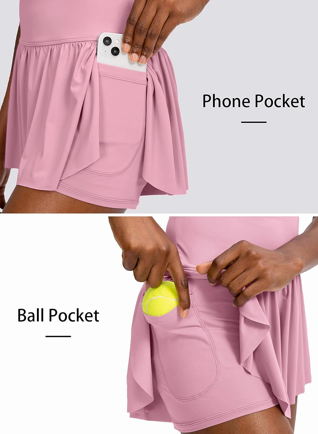 Flowy Running Shorts for Women with 4 Pockets 2 in 1 High Waisted Women's Butterfly Workout Athletic Tennis Skirt Shorts