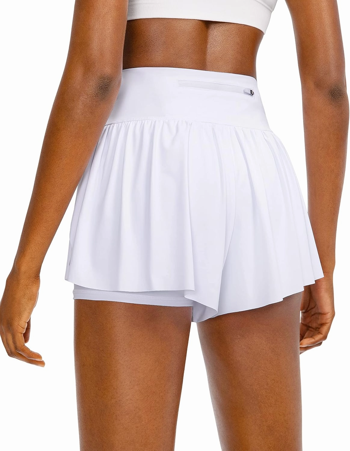 Flowy Running Shorts for Women with 4 Pockets 2 in 1 High Waisted Women's Butterfly Workout Athletic Tennis Skirt Shorts