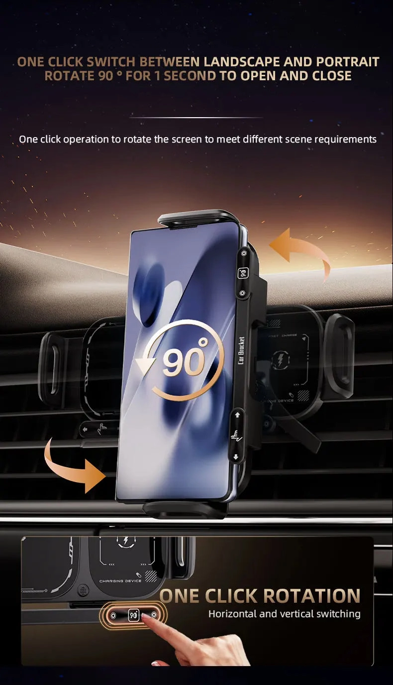 Fold Screen Car Wireless Charger Dual Coil Mount 15W Fast Car Charging for Samsung Galaxy S23 S22 S21 Z Fold Flip 5 4 3