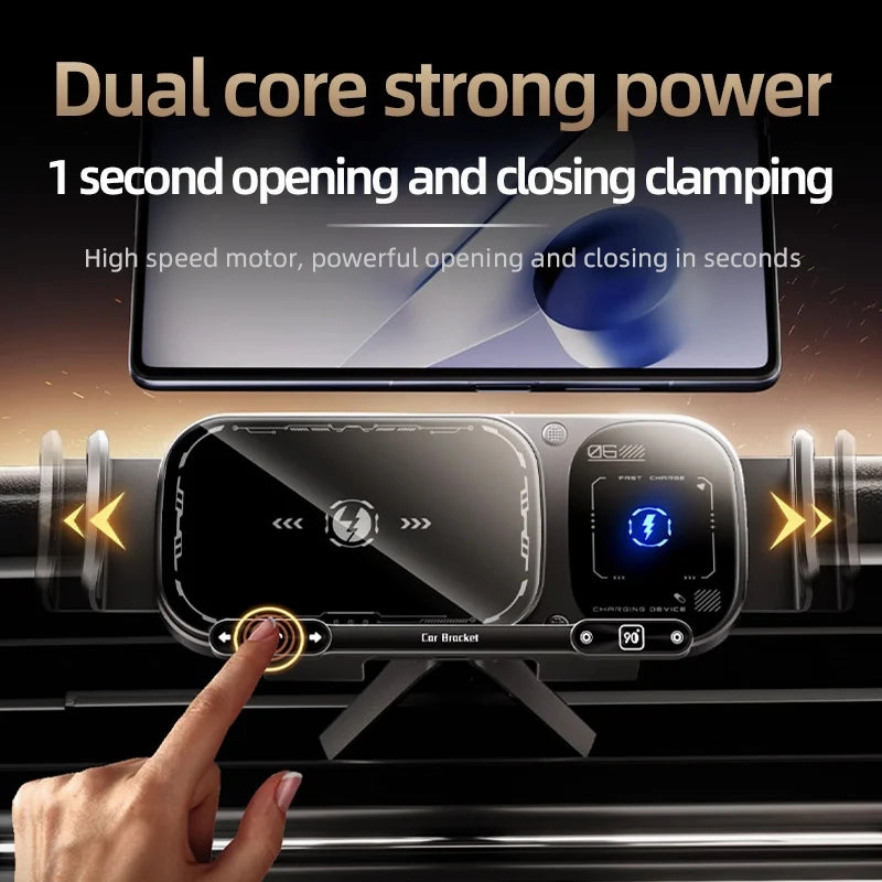 Fold Screen Car Wireless Charger Dual Coil Mount 15W Fast Car Charging for Samsung Galaxy S23 S22 S21 Z Fold Flip 5 4 3