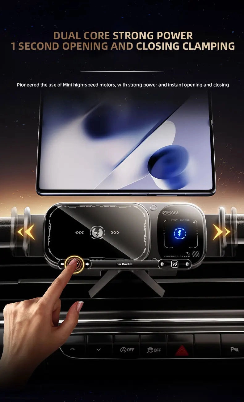 Fold Screen Car Wireless Charger Dual Coil Mount 15W Fast Car Charging for Samsung Galaxy S23 S22 S21 Z Fold Flip 5 4 3