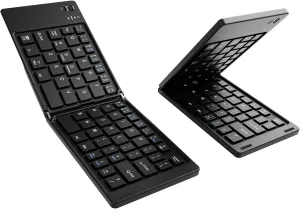 Foldable Bluetooth Keyboard, Pocket-Sized Wireless Travel Folding Keyboard for iPad, iPhone, Smartphone, Tablet and Laptop (Black)