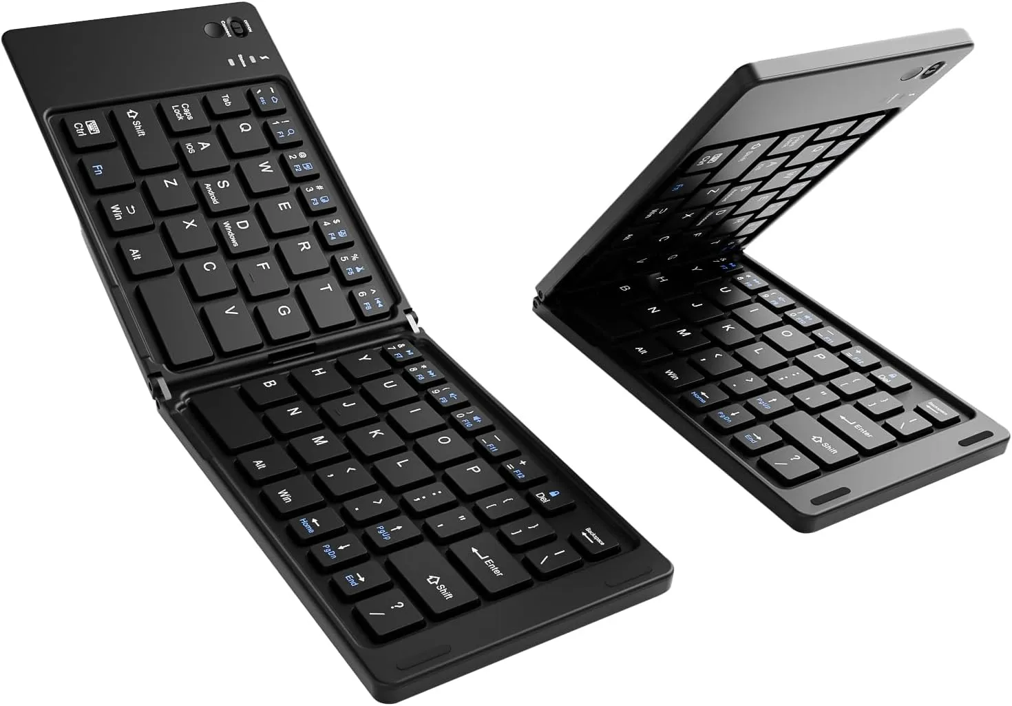 Foldable Bluetooth Keyboard, Pocket-Sized Wireless Travel Folding Keyboard for iPad, iPhone, Smartphone, Tablet and Laptop (Black)
