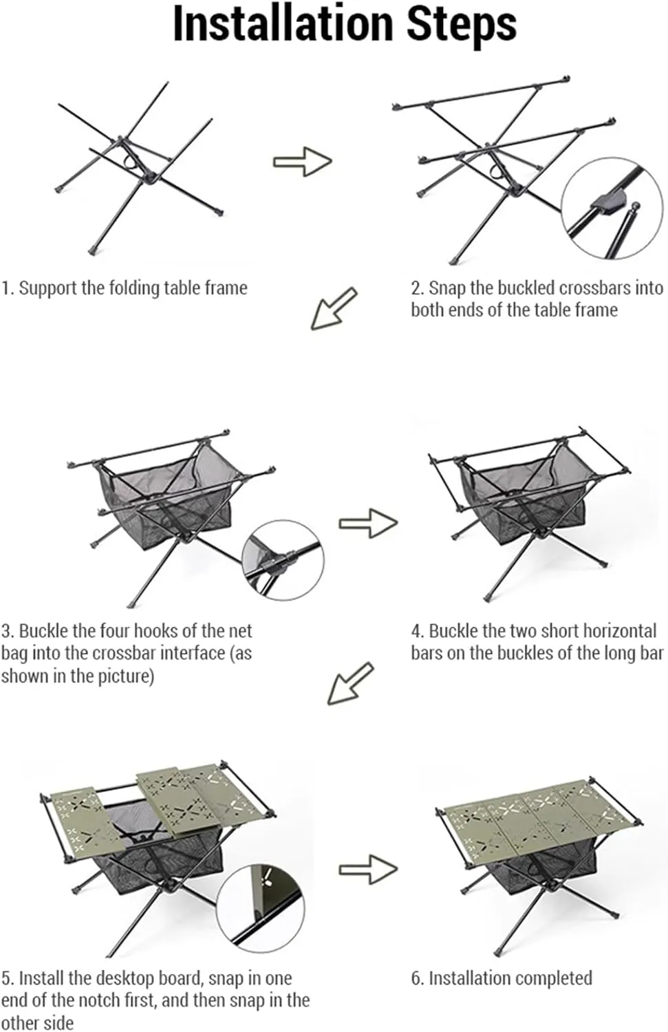 Folding Camping Table, Aluminum Alloy Lightweight Picnic Backpacking Table, Outdoor Camping Table for Picnic, Camping, BBQ, Party, Backyard, Beach (Army Green)