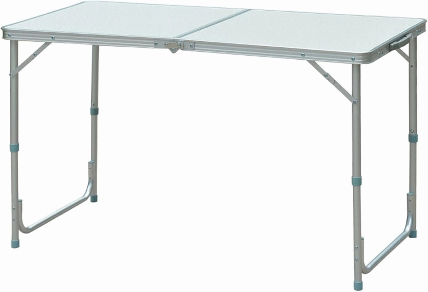 Folding Table Lightweight Aluminum Frame Sturdy MDF Board Splash Resistant Easy Clean Portable Compact for Camping Picnics BBQ Buffet Get-Togethers Small Parties