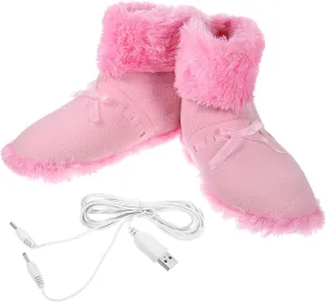 Foot Warmer Shoes for Women Rechargeable Heated Slippers Winter Heating Shoes