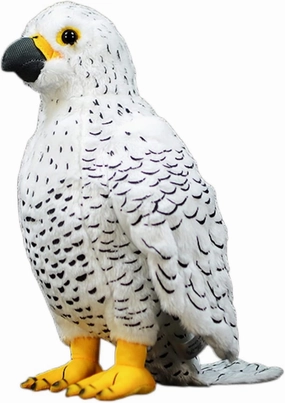 FRANKIEZHOU Lifelike Gyrfalcon Stuffed Animal-White 9.8" White Gyrfalcon Stuffed Animal,Cute Simulation Gyrfalcon Plushies, Toy Model Gifts,Stuffed Animals for Kids, Home Decor