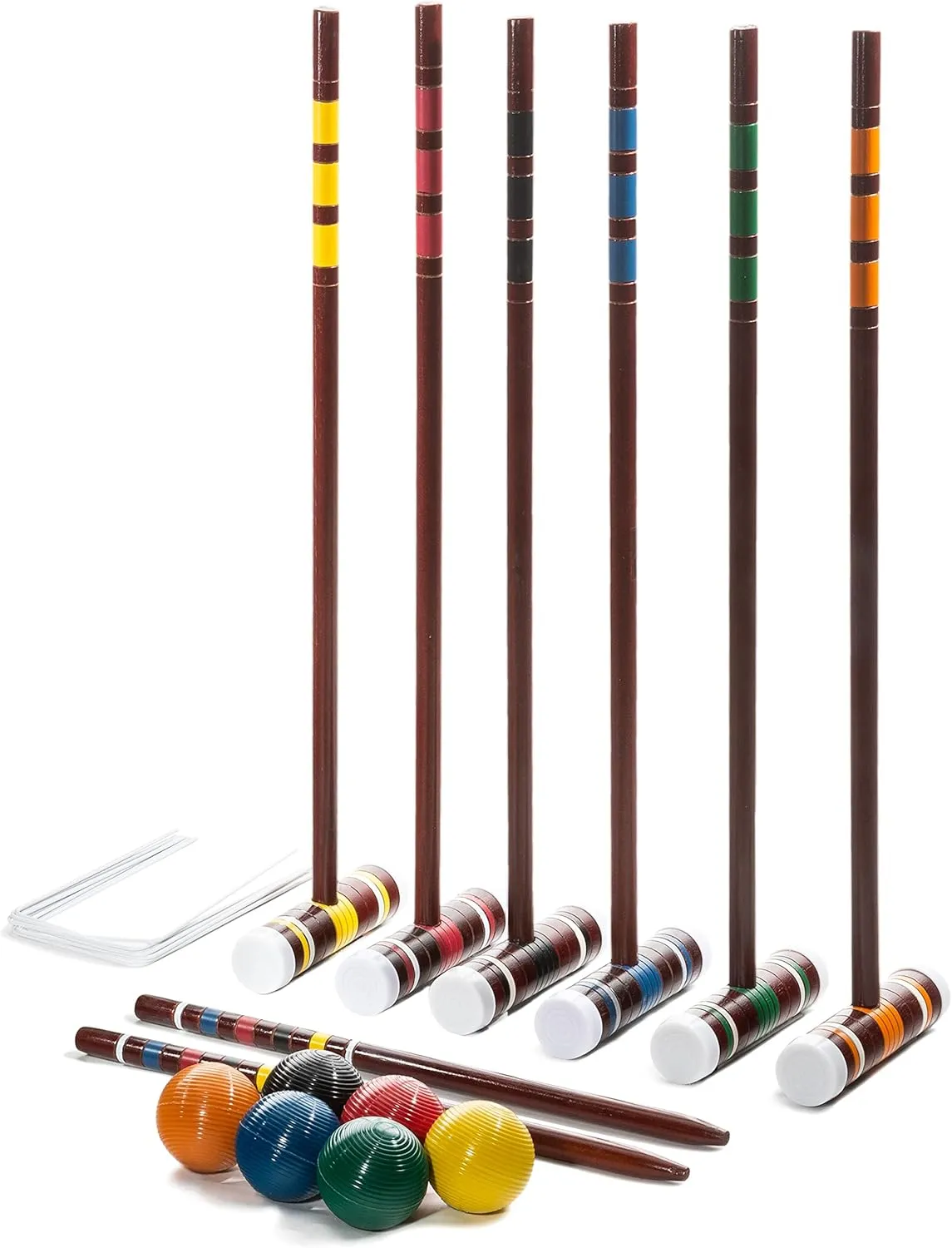 Franklin Sports Croquet Set - Intermediate Croquet Set with Mallets, Balls   Wickets - Family Outdoor   Lawn Game with Stand - Adult   Kids Set - 6 Players