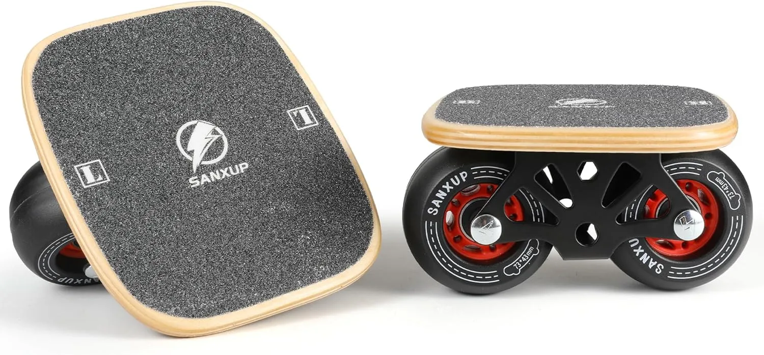 FreeSkates Portable Roller Road Drift Skates Plate, with Aluminum Alloy Deck Non-Slip, Board Split Skateboard with PU Wheels High-end Bearings