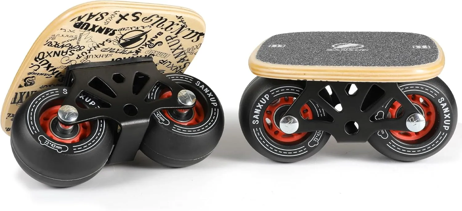 FreeSkates Portable Roller Road Drift Skates Plate, with Aluminum Alloy Deck Non-Slip, Board Split Skateboard with PU Wheels High-end Bearings