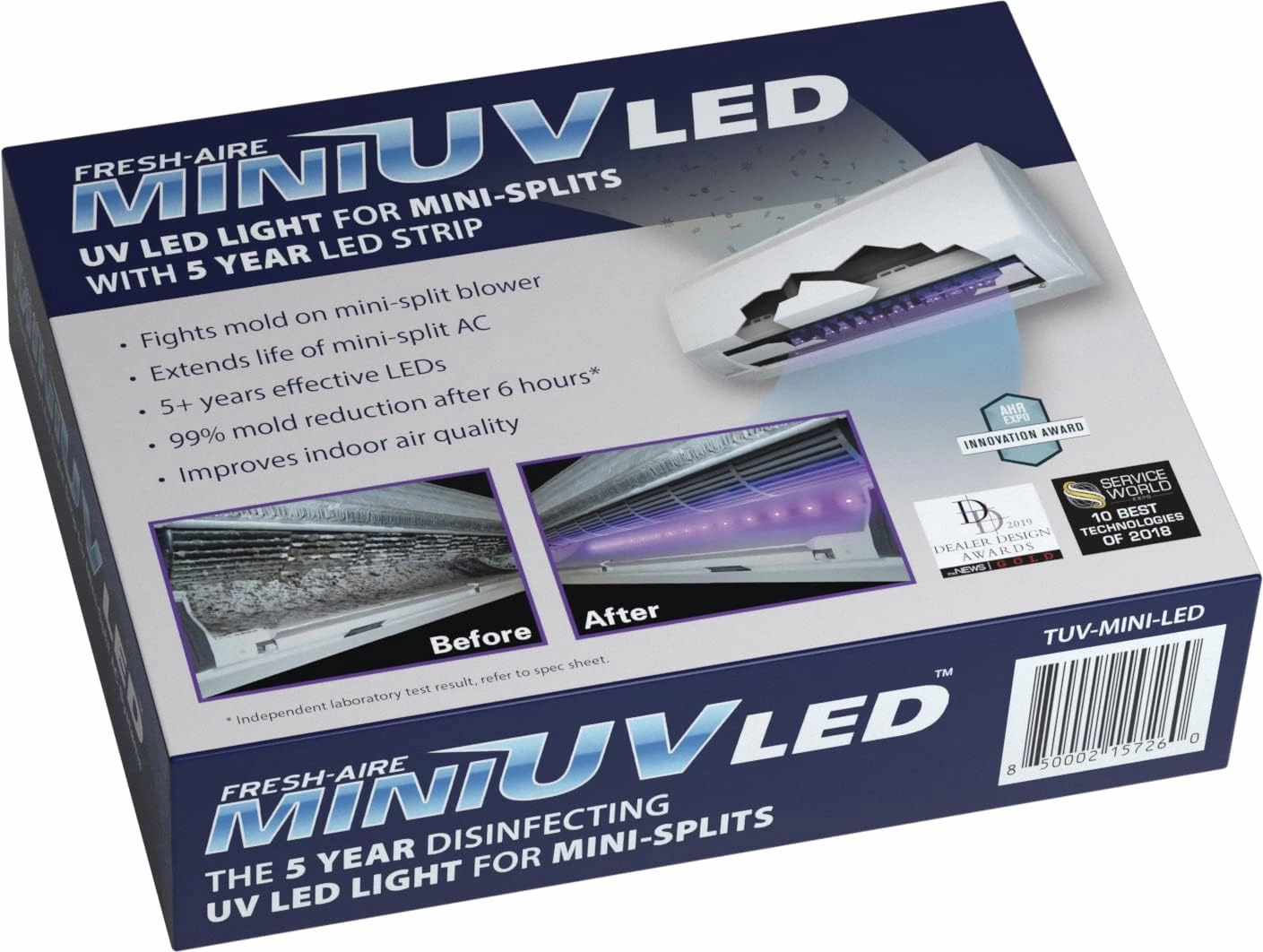 Fresh-Aire UV LED UV System for Mini-Split Systems, Includes Night On/Off Switch for Remote Control
