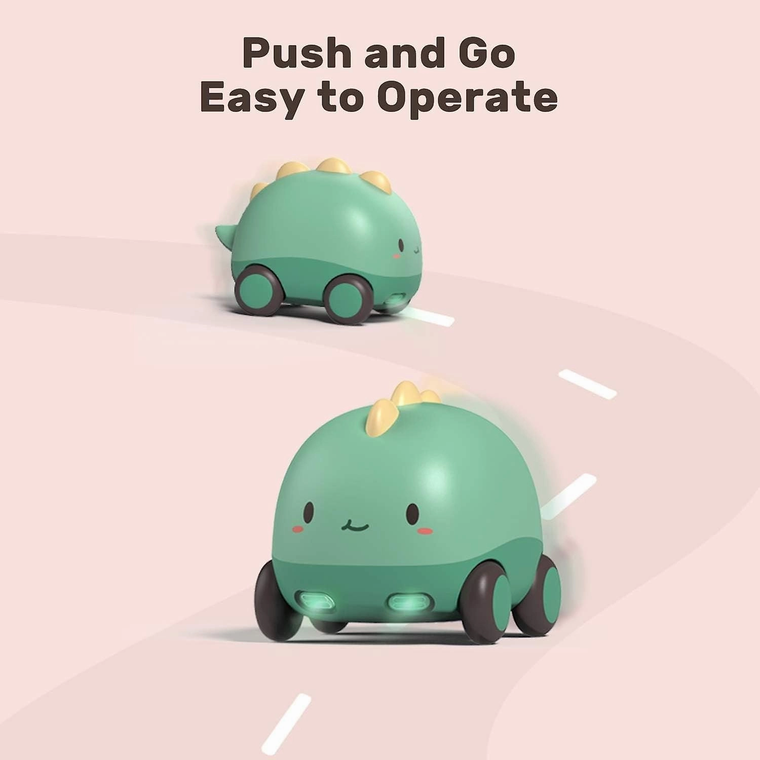 Friction Powered Cars With Lights And Music Cartoon Animal Push And Go Car Toy