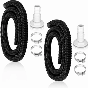 Frienda 8 Pcs Bilge Pump Hose for Boats 1-1/8-inch Bilge Pump Kit Including 2 Roll Dia 6 ft Flexible PVC Hose 4 Clamp and 2 Thru Hull Fitting for Boat Marine