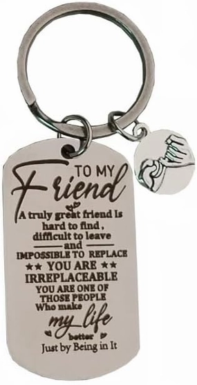 Friendship Keychain with Cute Charm-Inspirational Friend Keyring-Best Friend key chain-Key Ring-Car Keys Holder