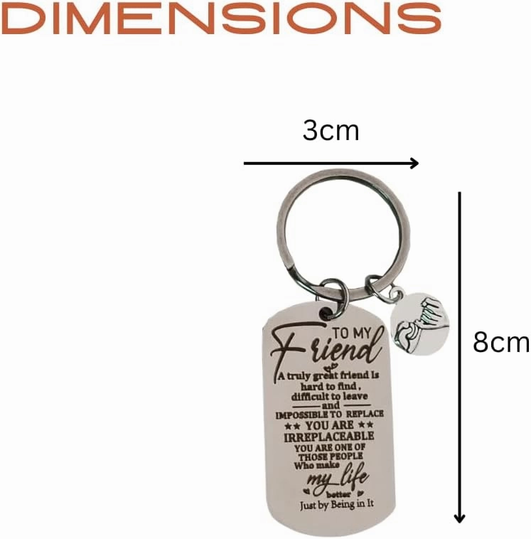 Friendship Keychain with Cute Charm-Inspirational Friend Keyring-Best Friend key chain-Key Ring-Car Keys Holder