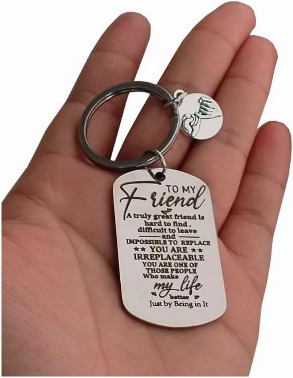 Friendship Keychain with Cute Charm-Inspirational Friend Keyring-Best Friend key chain-Key Ring-Car Keys Holder