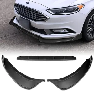Front Bumper Lip fit for Compatible with 2017-2018 Ford Fusion/Mondeo, Front Bumper Lip Spoiler Air Chin Body Kit Splitter Unpainted Matt Black, (Sport-Style)