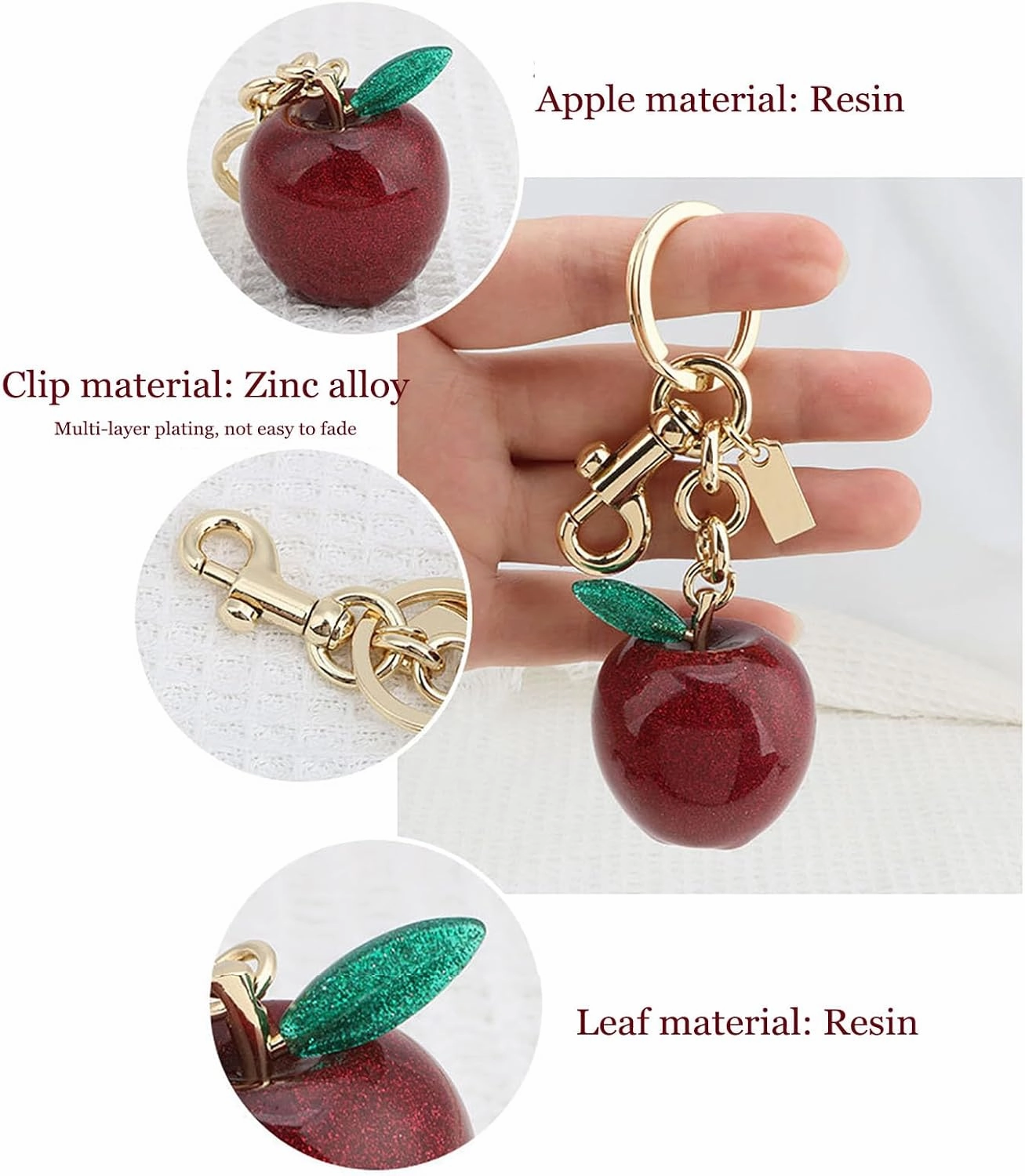 Fruit Bag Charm Key Chain Accessory Purse Charm Gifts for Women