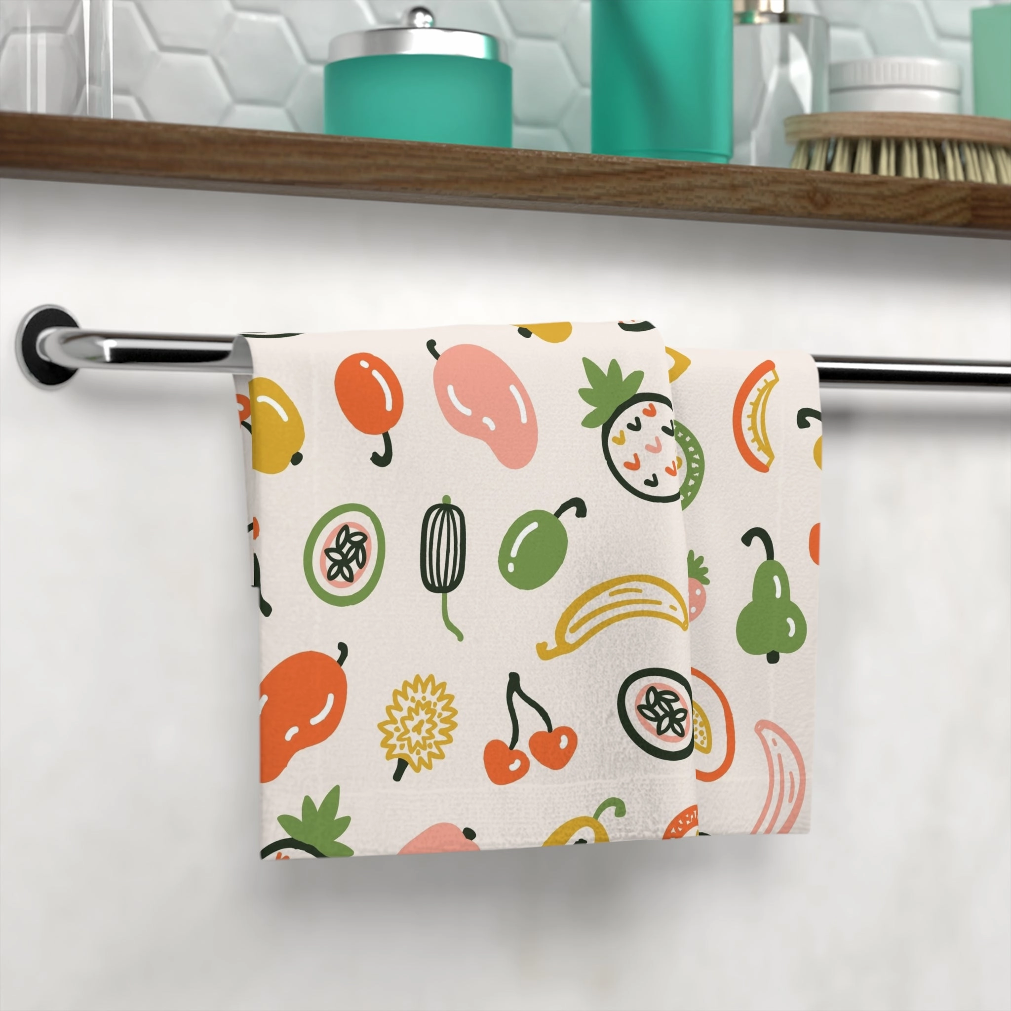 Fruit Pattern Face Towel - Fun & Colorful Kitchen Essential