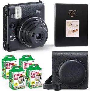 Fujifilm Instax Mini 99 Instant Camera Vintage Black.   Value Pack (40 Sheets) Shutter Accessories Bundle, Includes Style Compatible Carrying Case, Black Photo Album 64 Pockets