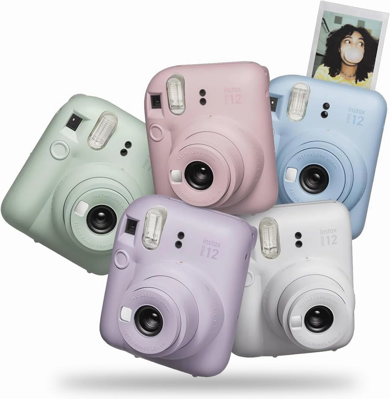 Fujifilm Instax Mini 12 Instant Camera   MiniMate Accessory Bundle & Compatible Custom Case   Fuji Instax Film Value Pack (50 Sheets) Flamingo Designer Photo Album (Mint Green)