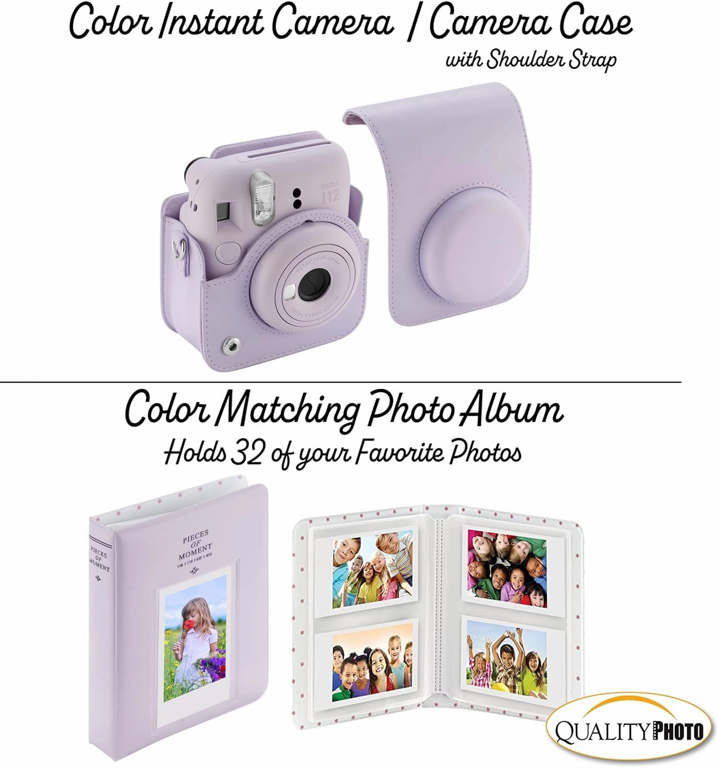 Fujifilm Instax Mini 12 Instant Camera with Case, Decoration Stickers, Frames, Photo Album and More Accessory kit (Lilac Purple)…