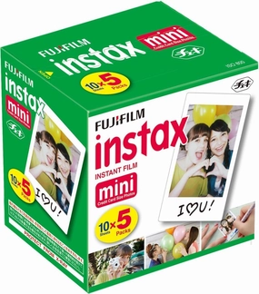 Fujifilm Instax Mini Instant Film, 10 Sheets×5 Pack(Total 50 Shoots)
