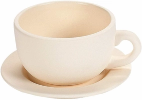 Fun Express DIY Teacup Planter with Saucer - Makes 6 - Ceramic Crafts and Kids Do it Yourself Projects
