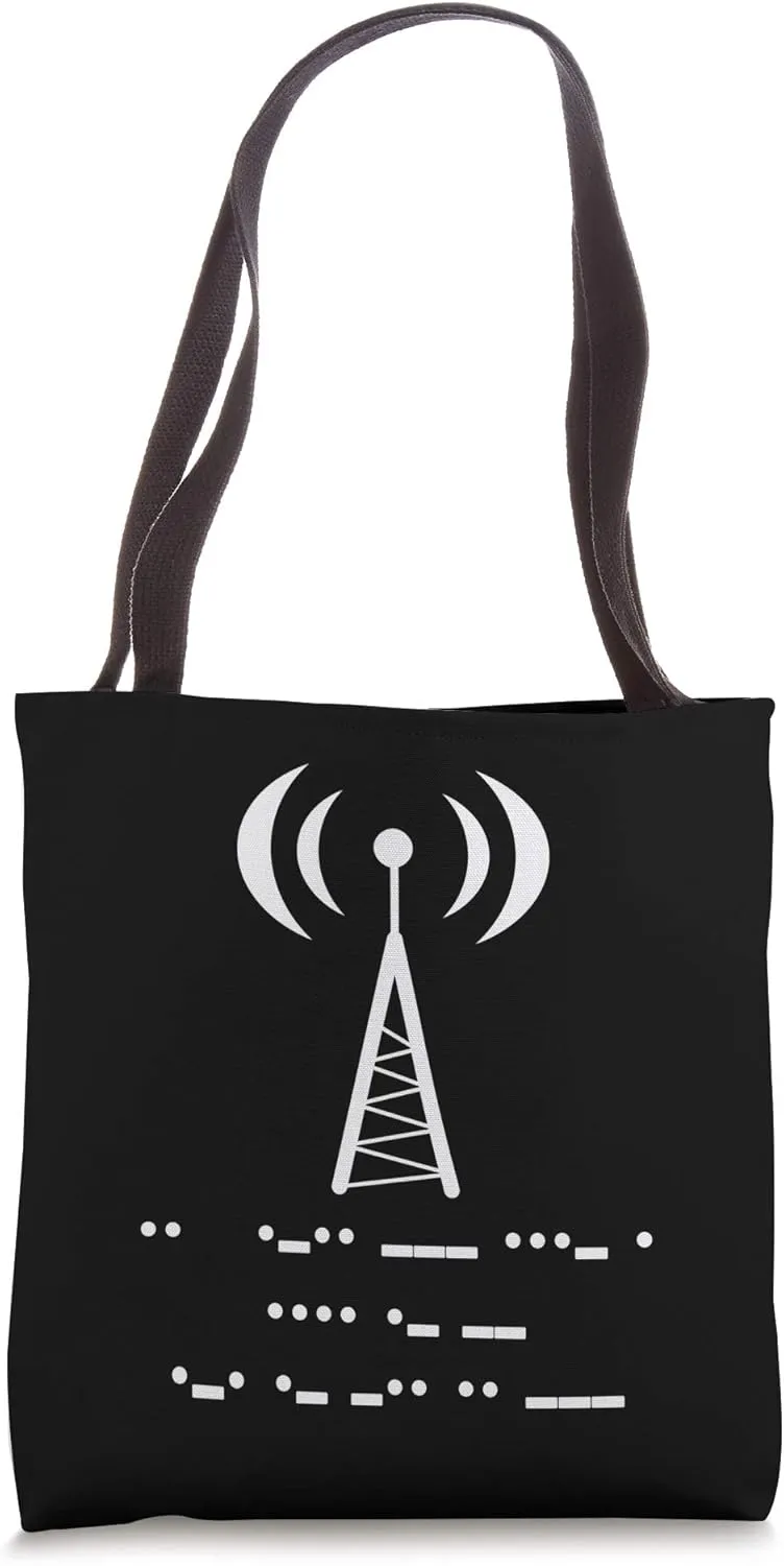 Funny Morse Code I LOVE HAM RADIO Shortwave Radio Gift Tote Bag