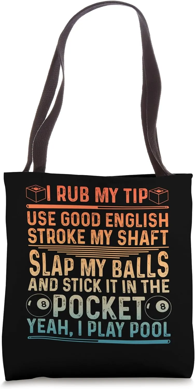 Funny Pool Design For Men Boys Billiard Lover Pool Player Tote Bag