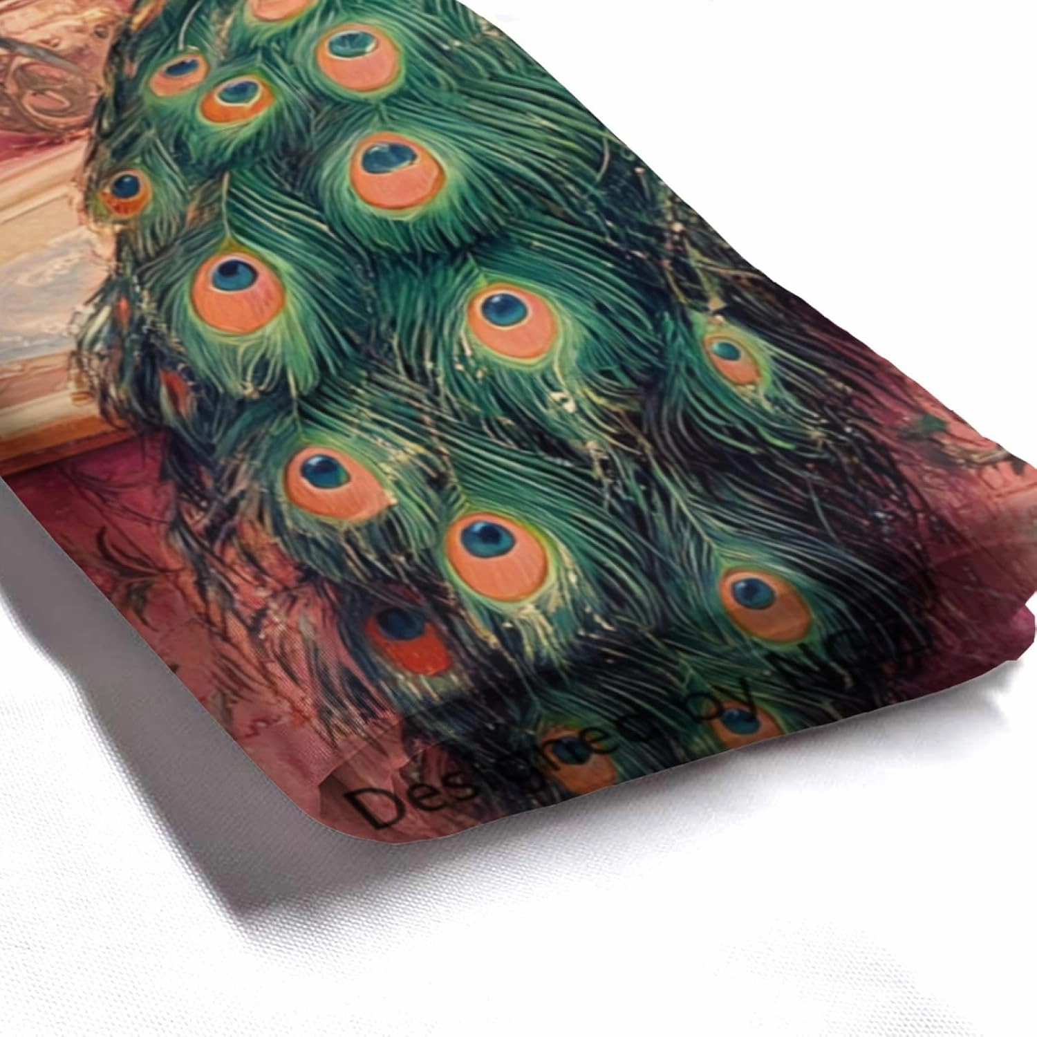 Funny Peacock Shower Curtain, SPA Peacock with Wine, Pink Shower Curtain, 72x72 Inches Floral Shower Curtains for Bathroom, Bath Curtains Set with 12 Hooks