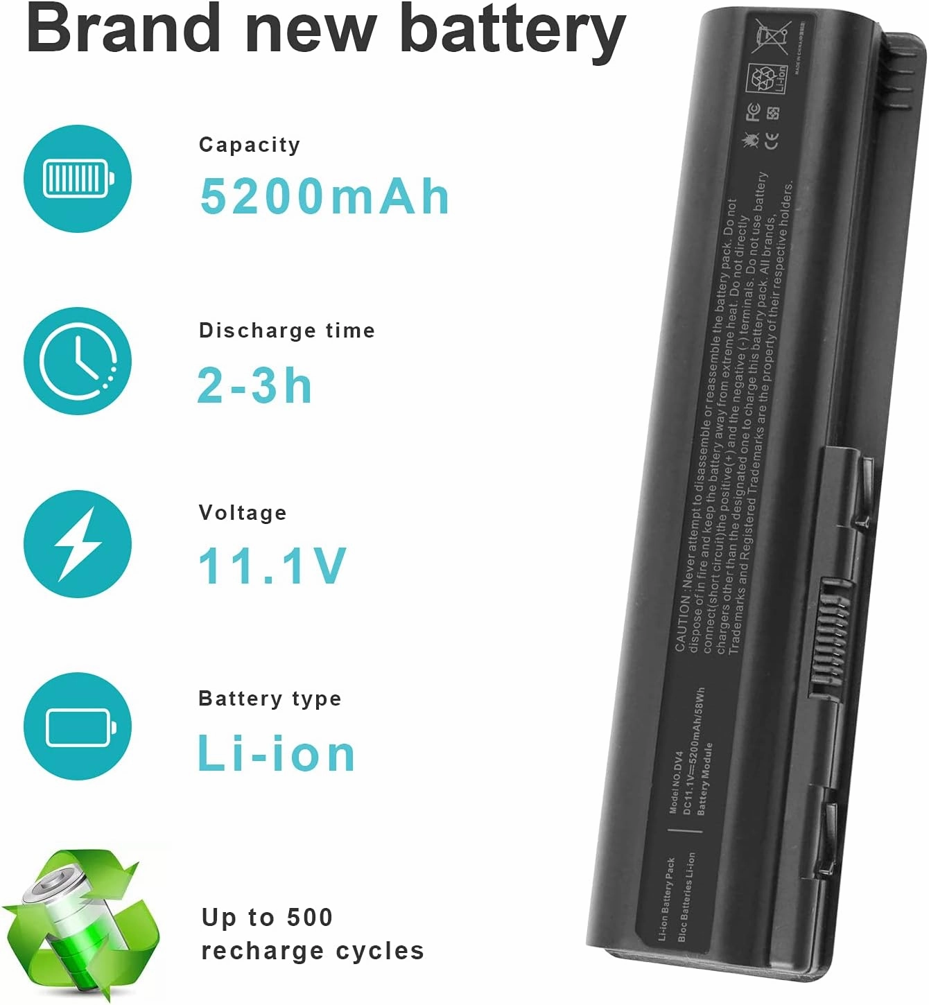 Futurebatt EV06 Laptop Battery for HP Pavilion G50 G60 G70 G71 G60-535DX Compaq Presario CQ60 CQ50 CQ40 CQ70 CQ45 484170-001 484171-001 484172-001 485041-001 485041-002