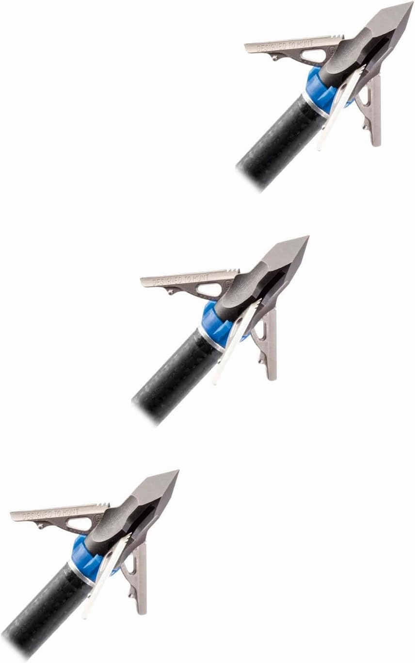 G5 Deadmeat V2 3-Blade 1.5" Cutting Dia. Stainless Steel Expandable Bow Hunting Standard Archery Mechanical Broadheads, 3-Pack & 1 BMP Tip
