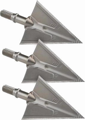 G5 Montec M3 Archery Hunting Durable Sharp Fixed Blades 1 1/16" Cutting Diameter Steel 1-Piece Construction Screw-in Broadheads for Bow Arrows - Pack of 3