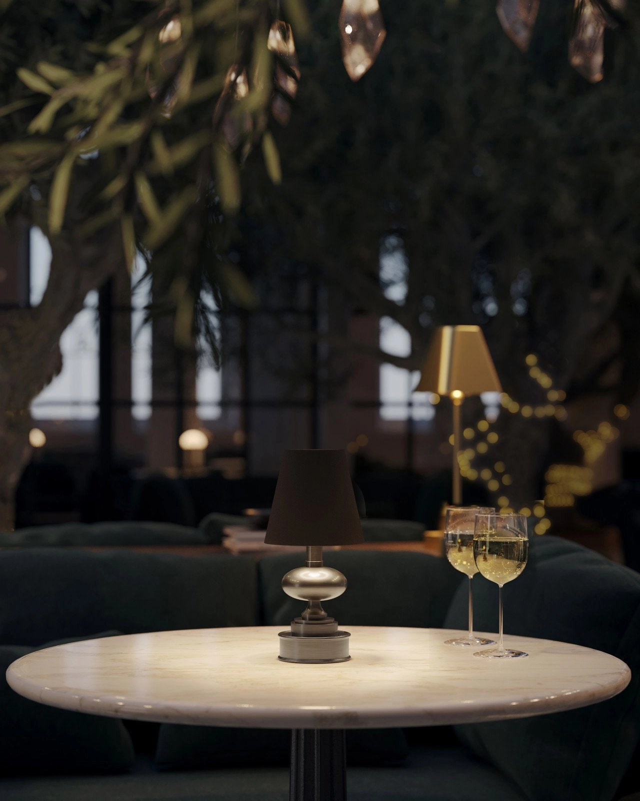 Galavant Nickel Cordless Table Lamp