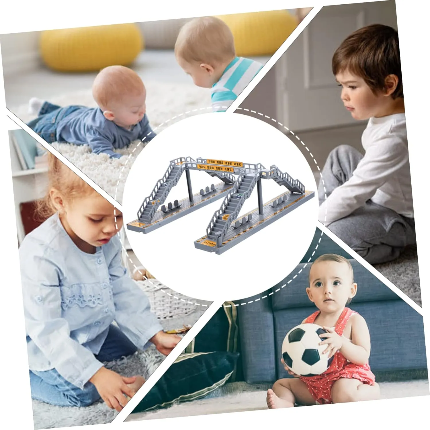 GALPADA 2 Sets Railway Scenery Overhead Footbridge Model Footbridge Decor for Sand Table DIY Miniature Accessory for Dollhouse and Scene Enhancement