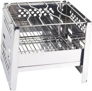 Garneck Burning Stove Portable Grill Collapsible Camping Cookware Stainless Steel Outdoor Cooking Solution